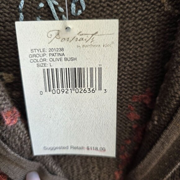 Embroidered Chocolate Brown Cardigan Large Fall Leaves Cottagecore Rustic New - Picture 6 of 9